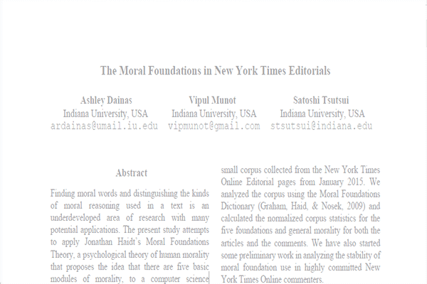 The Moral Foundations in New York Times Editorials